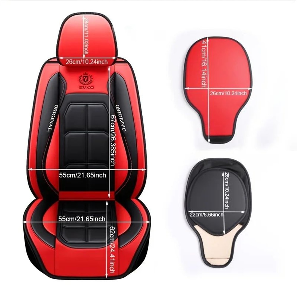 Full Leather Car Seat Cushion Driver Or Passenger Seat Cover All Season Universal Pad 2