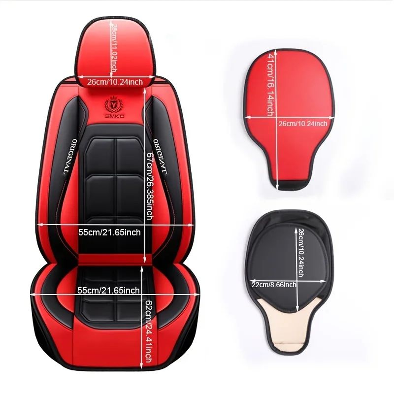 Full Leather Car Seat Cushion Driver Or Passenger Seat Cover All Season Universal Pad 2