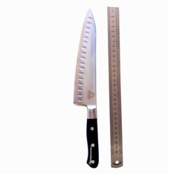 13" handmade stainless steel chef knife with black acrylic handle – professional kitchen knife for precision cutting