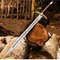 Handmade Damascus Steel DoubleEdge Viking Sword Battle ReadySword With Sheath 0