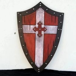 templar shield | medieval knight white cross red templar shield | medieval armor