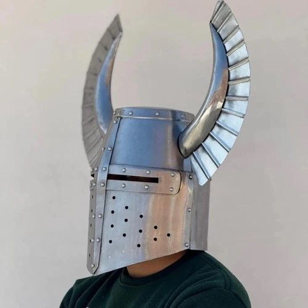 Medieval Knight Templar Horned Helmet Fantasy Warrior Helmet Great Templar 2