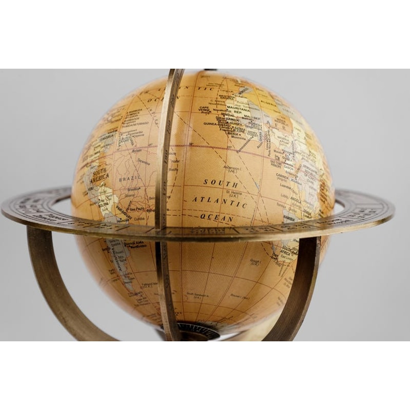 Vintage Brass Nautical Armillary Globe Tabletop World Globe Antique Marine Decor Christmas Gift Off