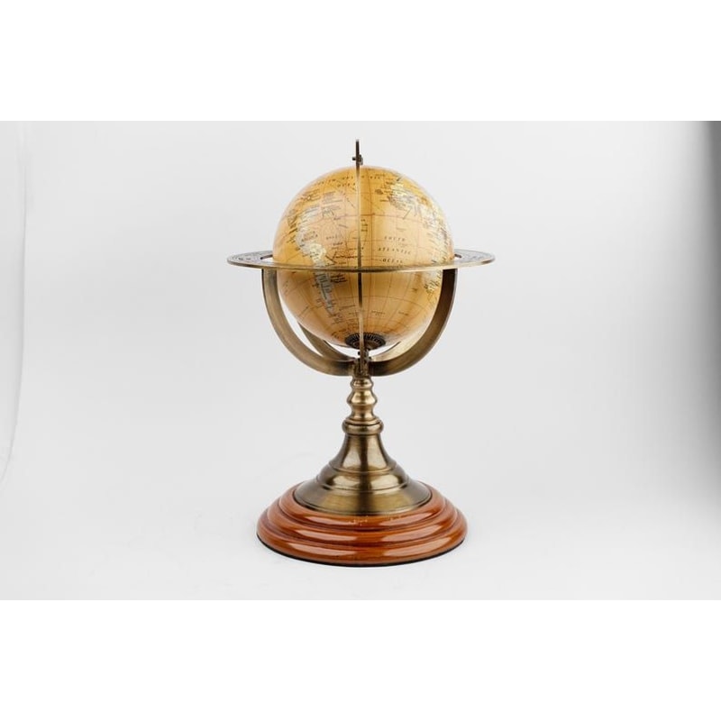 Vintage Brass Nautical Armillary Globe Tabletop World Globe Antique Marine Decor Christmas Gift Off
