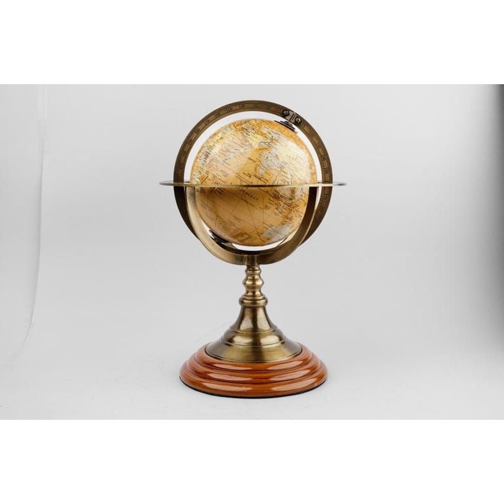 Vintage Brass Nautical Armillary Globe Tabletop World Globe Antique Marine Decor Christmas Gift Off
