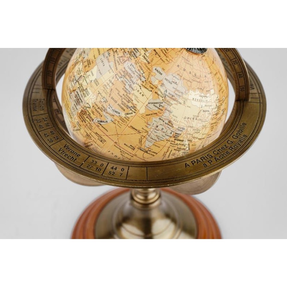 Vintage Brass Nautical Armillary Globe Tabletop World Globe Antique Marine Decor Christmas Gift Off