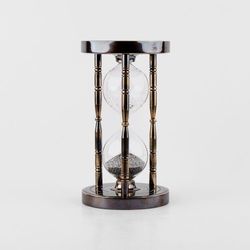 handmade brass vintage nautical sand timer with working double-sided compass maritime hourglass and decorative solid bra