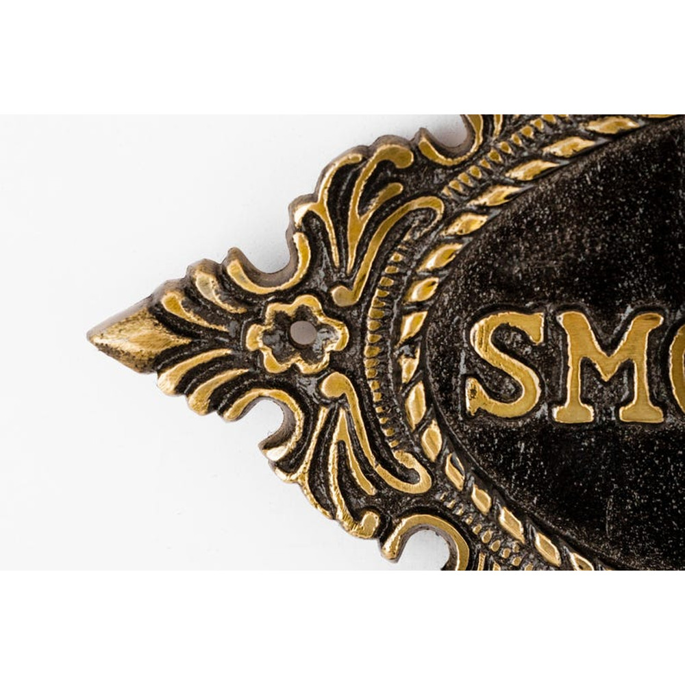 Luxury Handcrafted No Smoking Sign Plate Solid Brass Engraved Metal Plaque Elegant Home Office Dec