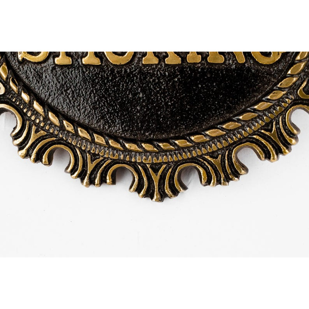 Luxury Handcrafted No Smoking Sign Plate Solid Brass Engraved Metal Plaque Elegant Home Office Dec