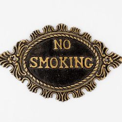 luxury handcrafted no smoking sign plate solid brass engraved metal plaque elegant home & office decor