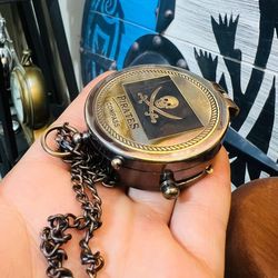 premium brass pirates compass - 2 inch - authentic nautical navigation compass gift for everything