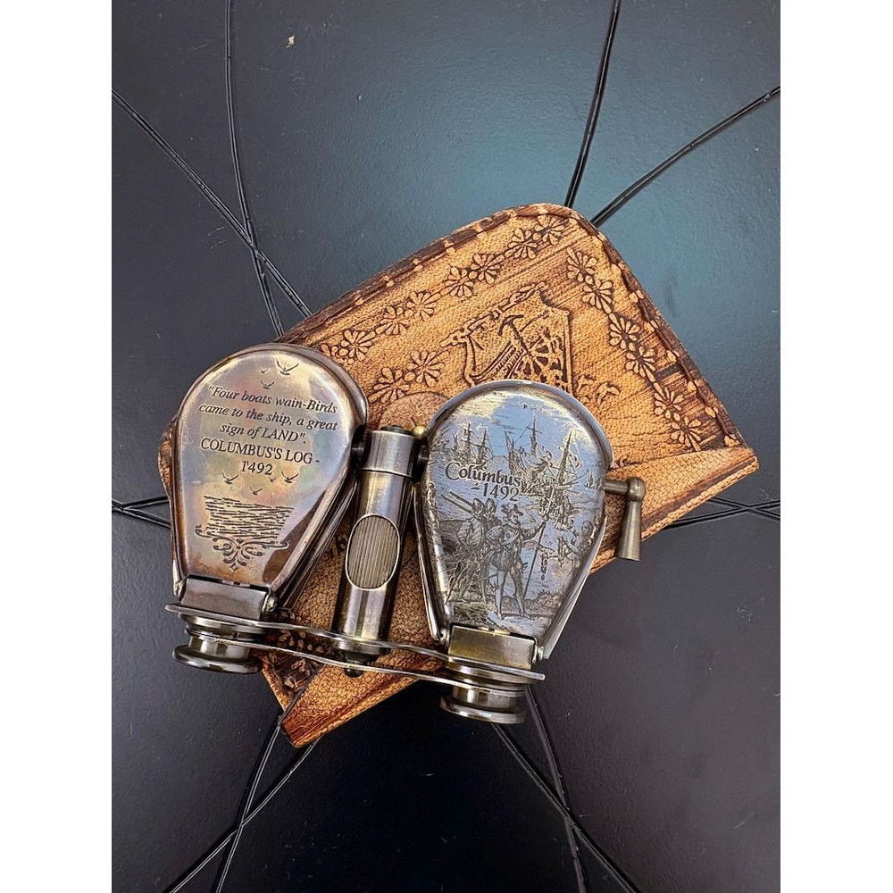 Brass Spyglass Folding Monocular AntiqueStyle 0