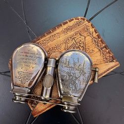 brass spyglass & folding monocular antique-style–