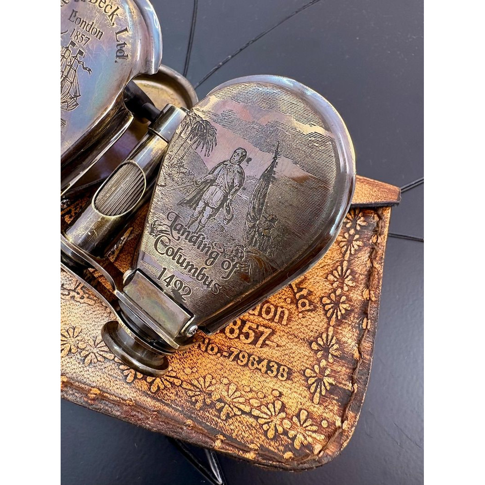 Brass Spyglass Folding Monocular AntiqueStyle 5