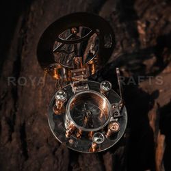 vintage nautical magnetic sundial brass compass