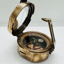 antique working heavy survey brunton compass