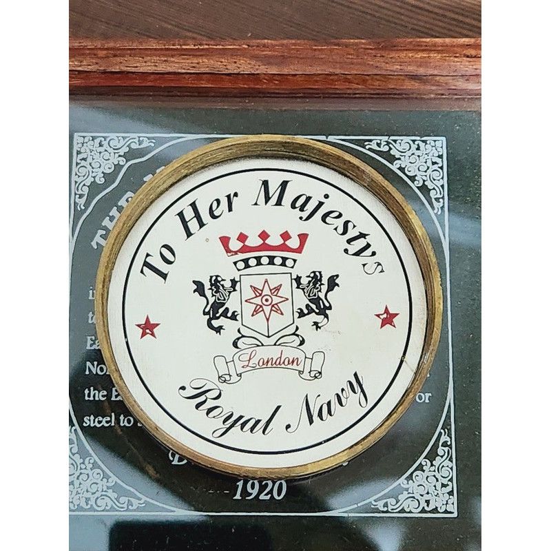 Brass And Silver Quoted Magnetic Compass With Engraved Glass Box  Nautical Gift Set To Her Majesty 1