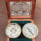 Brass And Silver Quoted Magnetic Compass With Engraved Glass Box  Nautical Gift Set To Her Majesty 5
