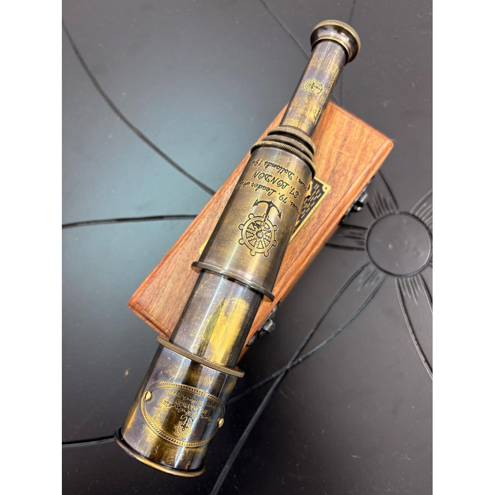 Antique Brass Leather Nautical Telescope 0