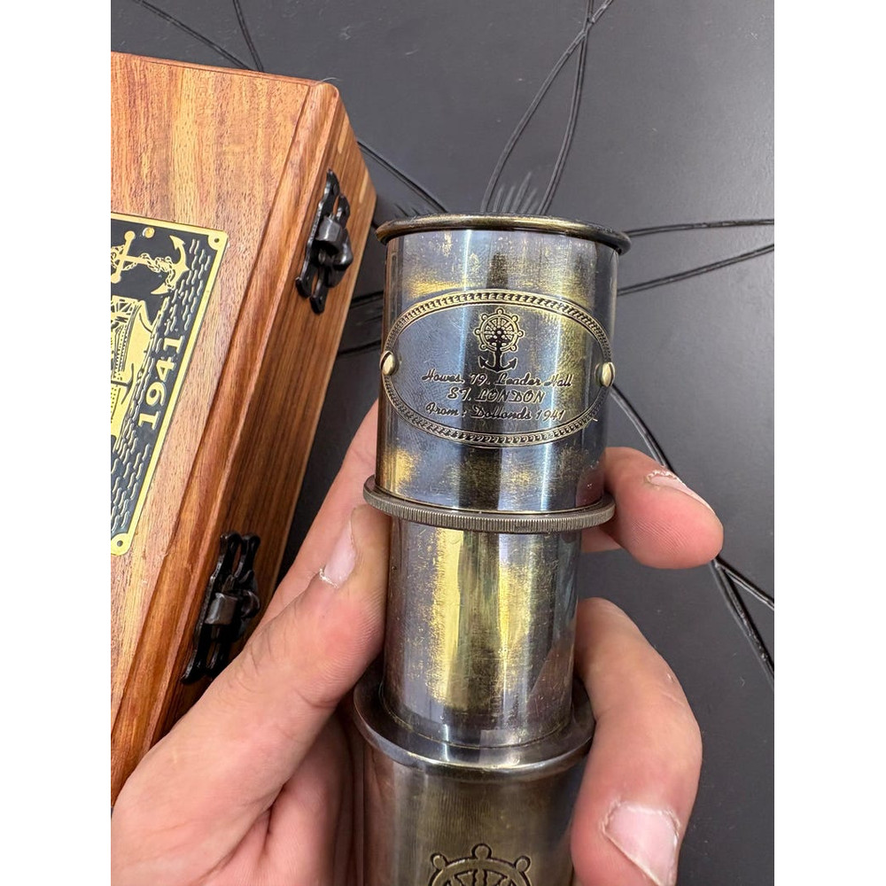 Antique Brass Leather Nautical Telescope 1