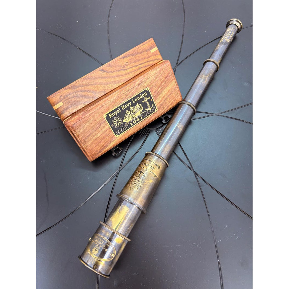 Antique Brass Leather Nautical Telescope 6