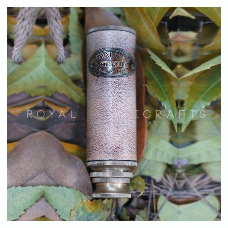 Vntage Brass Telescope With Wood Box W Ottway London 1915 Engraved Royal Navy Perfect Gift For Him 4