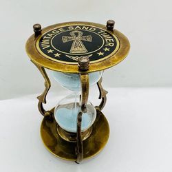 elegant brass zig-zag 5-minute sand timer - timeless decor and productivity