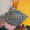 Vintage Style Cast Metal Toilet Door Sign  HandPainted Industrial Bathroom Decor 0