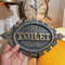 Vintage Style Cast Metal Toilet Door Sign  HandPainted Industrial Bathroom Decor 1