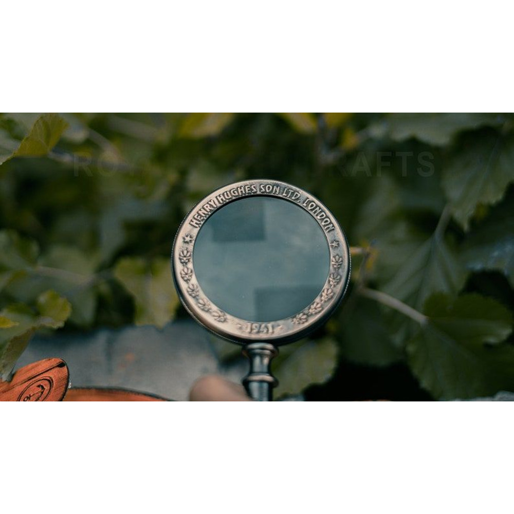 Vintage Henry Hughes London 1941 Magnifying Glass With Elegant Leather Case  Timeless Elegance For