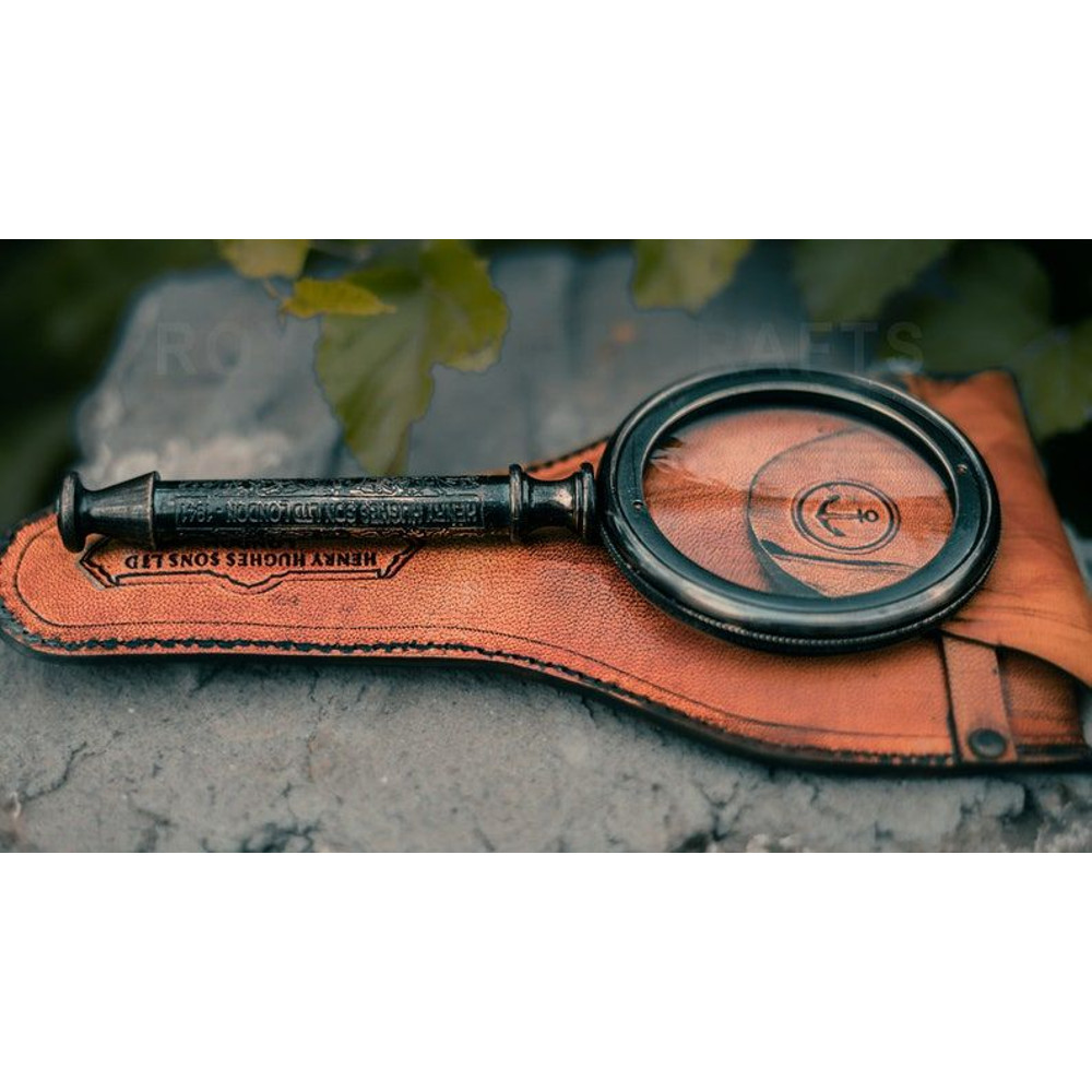 Vintage Henry Hughes London 1941 Magnifying Glass With Elegant Leather Case  Timeless Elegance For