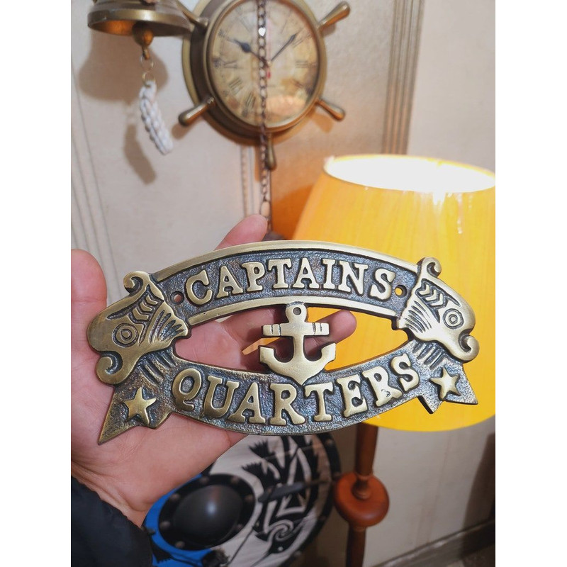 Nautical Charm Captains Quarters Sign Handcrafted Ship Boat Plaque For Wall Door Decor 2