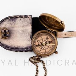 personalized compass, custom engraved anniversary gift compass, wedding gift for groom, compass with case for my husband