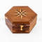 Magnetic Brass Gilbert Compass With Wood Box 3 Inch 8