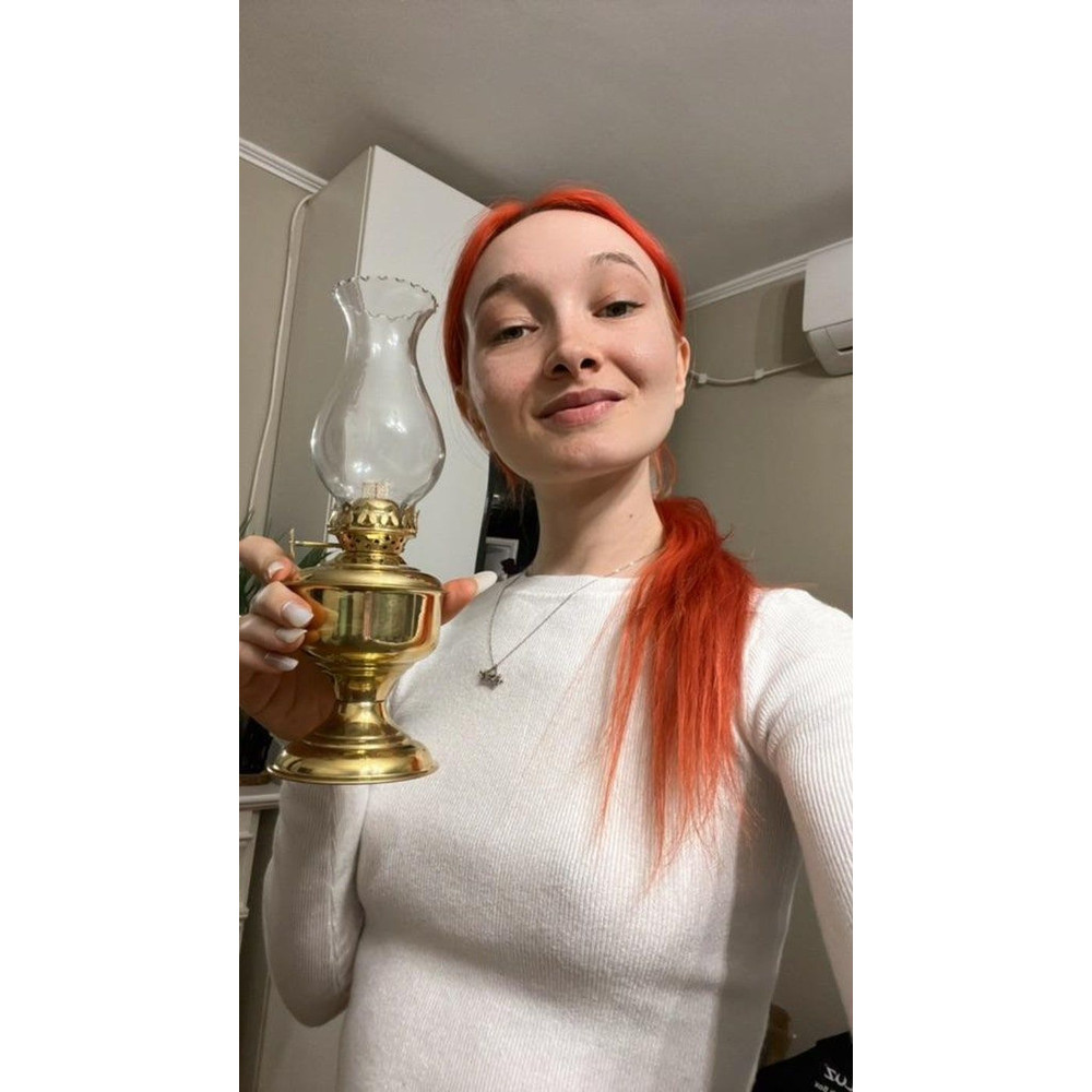 VintageInspired Brass Oil Lamp With Fire Control Knob  Elegant Indoor Lighting Kerosene Lantern Wit 0