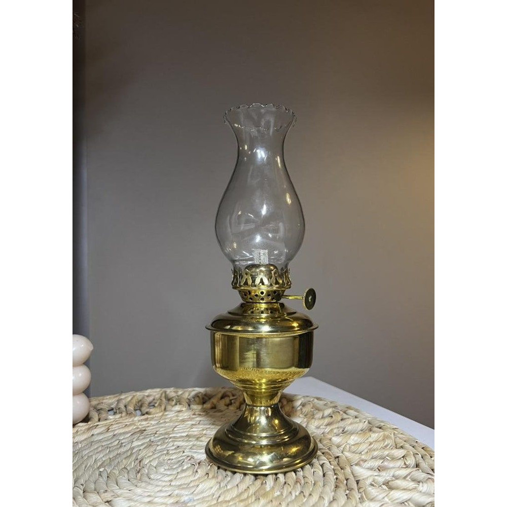 VintageInspired Brass Oil Lamp With Fire Control Knob  Elegant Indoor Lighting Kerosene Lantern Wit 1