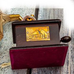 vintage harmony brass miniature gramophone showpiece for elegant home decor