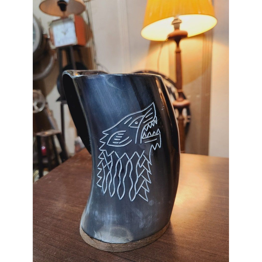 Handcrafted Authentic Viking Beer Horn Tankard 0