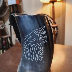 handcrafted authentic viking beer horn tankard