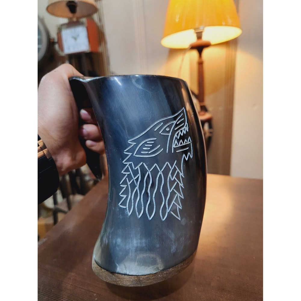 Handcrafted Authentic Viking Beer Horn Tankard 1