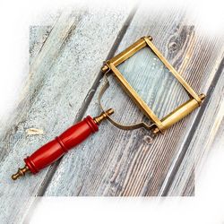beautiful handmade brass magnifying glass handheld