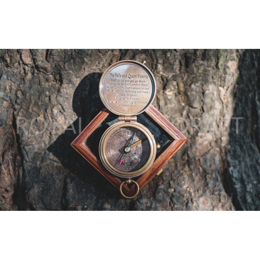 Handmade Brass Victoria Nautical Pocket Compass 4