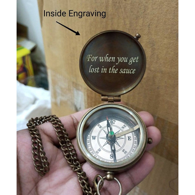 Personalized Brass Compass 100 Year Calendar Compass Antique Engraved Working Compass Graduation Gi 3