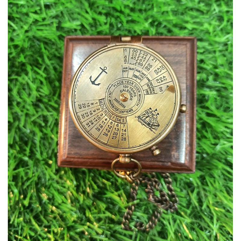 Personalized Brass Compass 100 Year Calendar Compass Antique Engraved Working Compass Graduation Gi 1