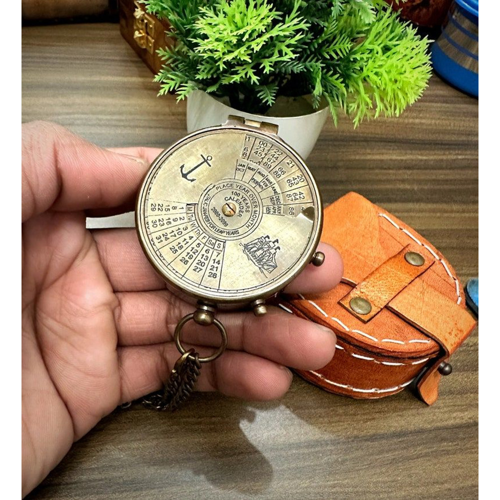 Personalized Brass Compass 100 Year Calendar Compass Antique Engraved Working Compass Graduation Gi 4