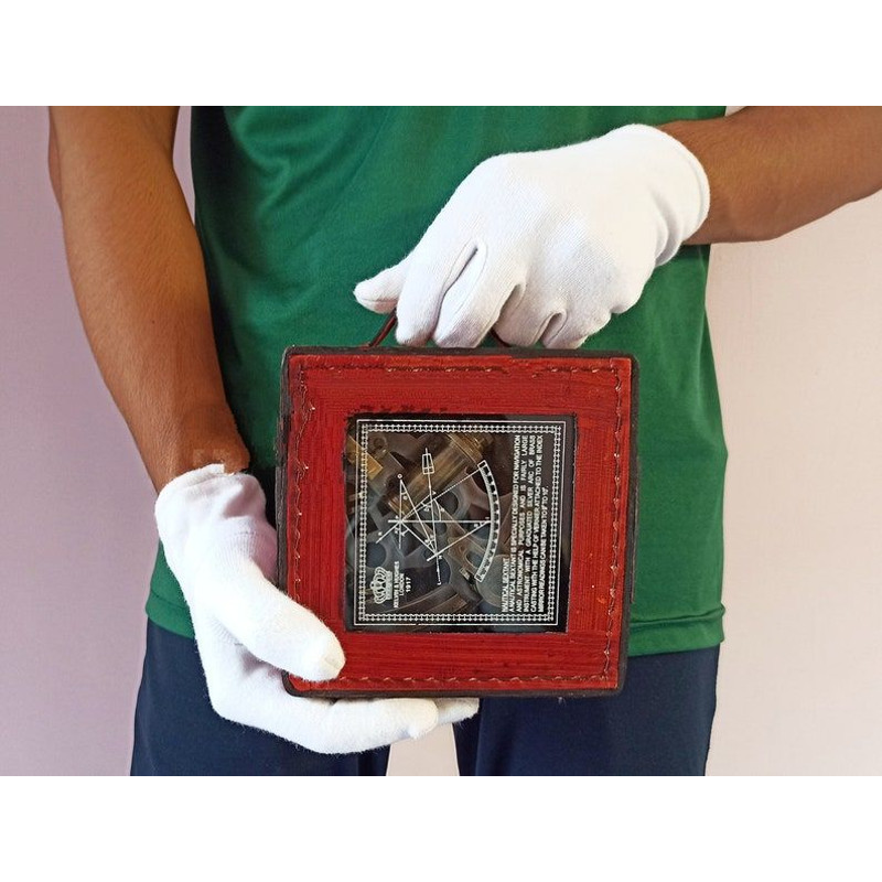 Nautical Brass Working Sextant Antique Maritime Navigational Instrument With Leather Case Astrolabe 5