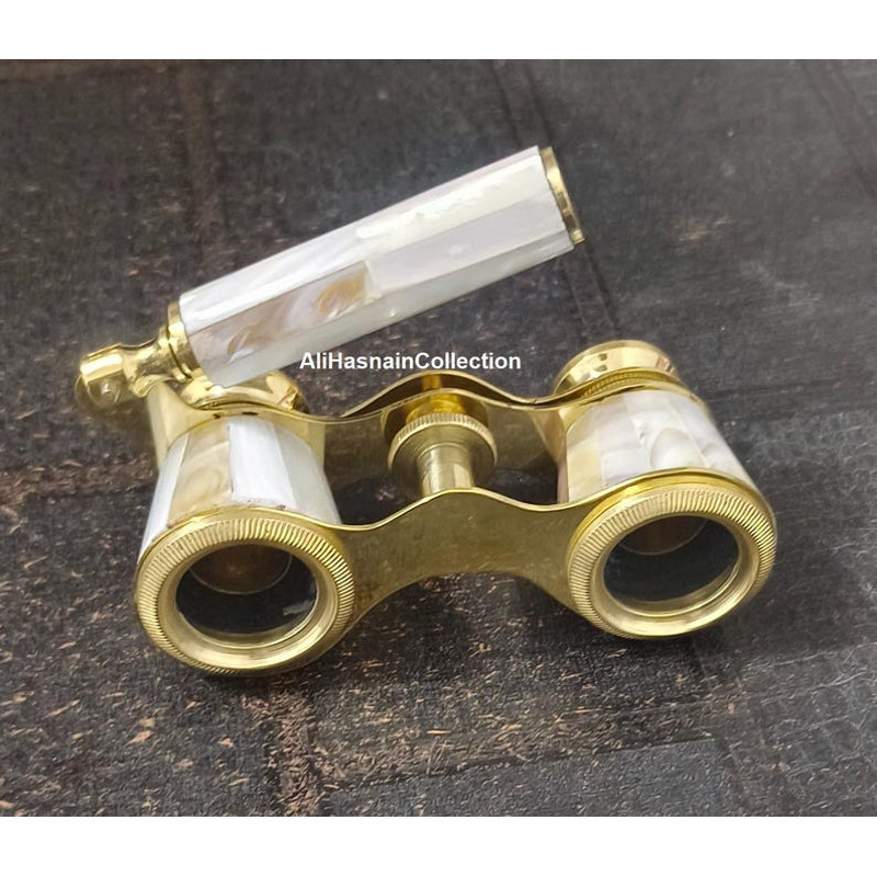 Antique Brass Opera Glasses Mother Of Pearl And Scope Spyglass For Watching Birds Travelling Home D 4