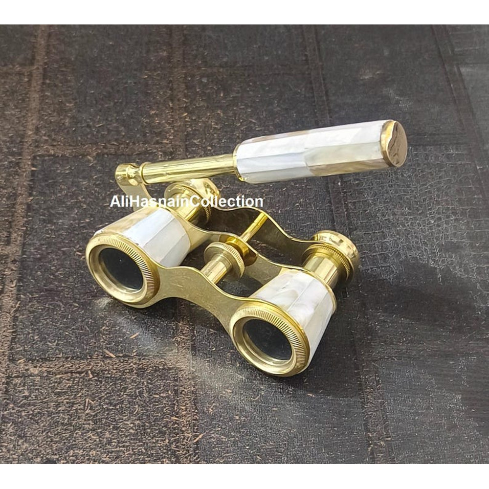 Antique Brass Opera Glasses Mother Of Pearl And Scope Spyglass For Watching Birds Travelling Home D 6