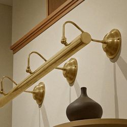 modern brass led picture light