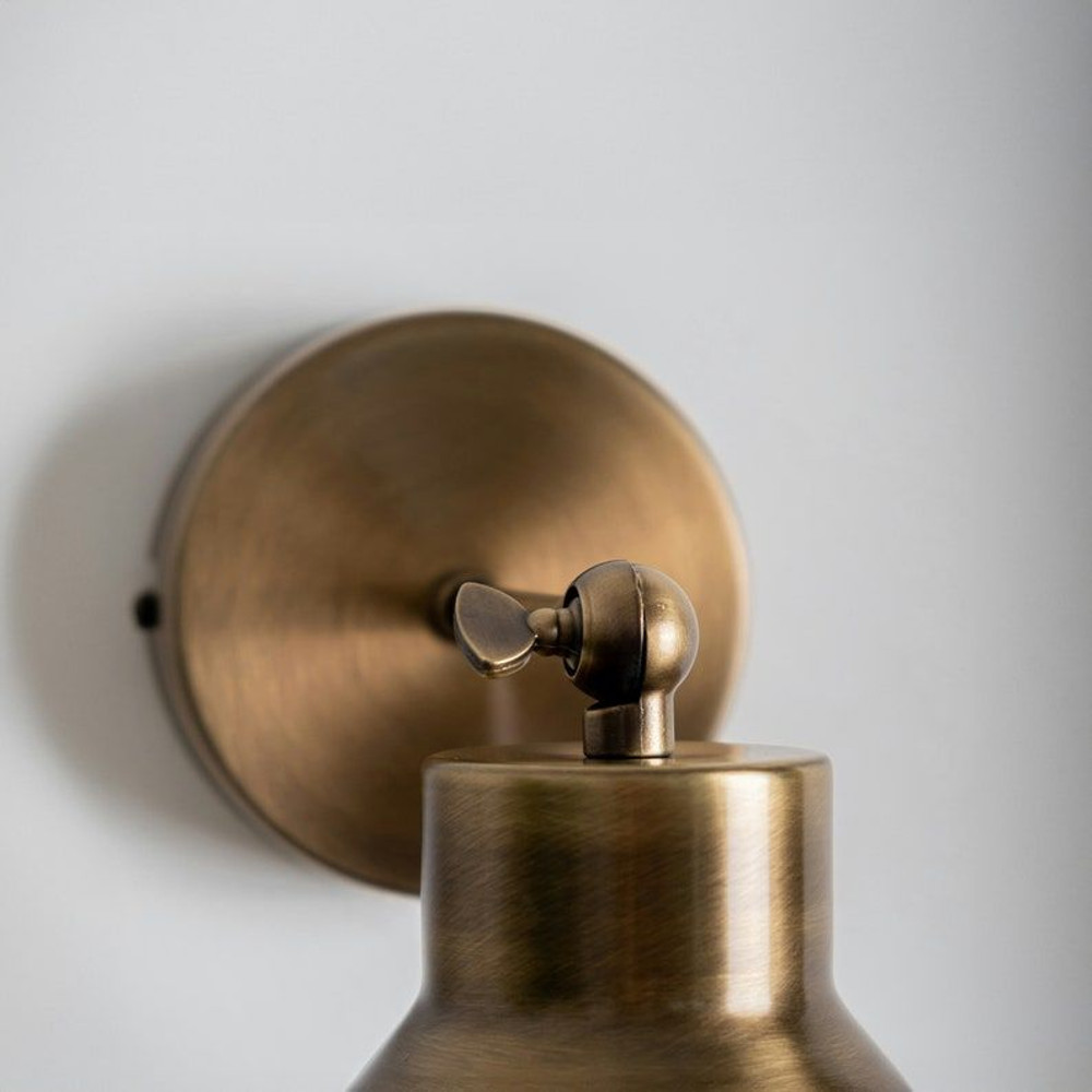 Aged Brass Wall Sconce Lighting Solid Brass Adjustable Wall Sconce Mid Century Wall Lamp 1950s S 6